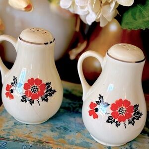 Vintage Hall Salt-Pepper Shakers 4 7/8”T Poppy | Collectible | Farmhouse | Large